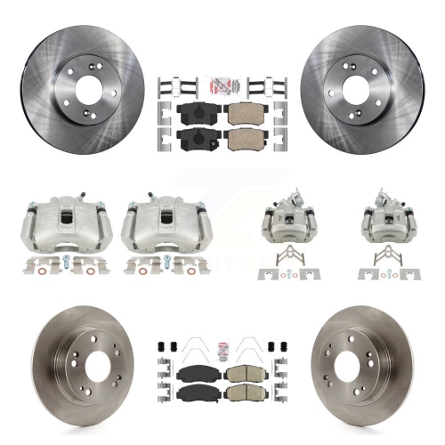 TRANSIT AUTO  Front Rear Disc Brake Caliper Rotors And Ceramic Pads Kit (10PC) for Honda Accord Kc8-103086N