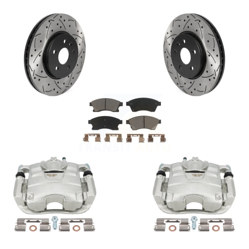 TRANSIT AUTO  Front Brake Caliper Drill Slotted Rotors Ceramic Pad Kit for Chevrolet Trax Buick Encore Kcd-100209C