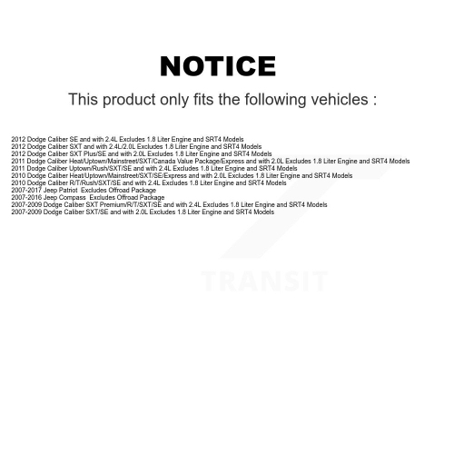 Ensemble d'amortisseur complet avant gauche et trousse de liaison de rotor pour Jeep Dodge Caliber Patriot KSS-104760