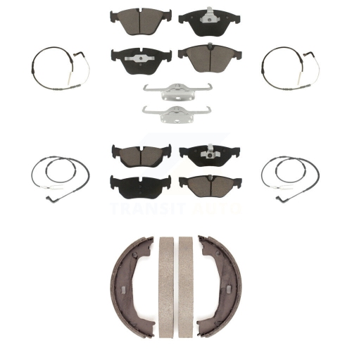 Jeu de plaquettes de frein en céramique avant arrière et capteur d'usure pour berline BMW 328i avec KCW-100424 3,0&nbsp;L