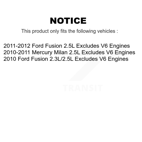 Front Shock Assembly And TOR Link Kit For Ford Fusion Mercury Milan Excludes V6 Engines KSS-100537