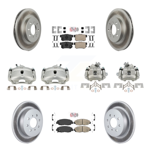 Ensemble de disques enduits d'étriers de frein à disque avant et plaquettes en céramique pour Honda Civic KCG-102727N