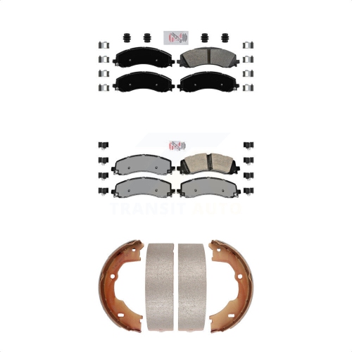 Front Rear Semi-Metallic Disc Brake Pads Kit For 2021 Ram 3500 With Single Wheels KNN-100720