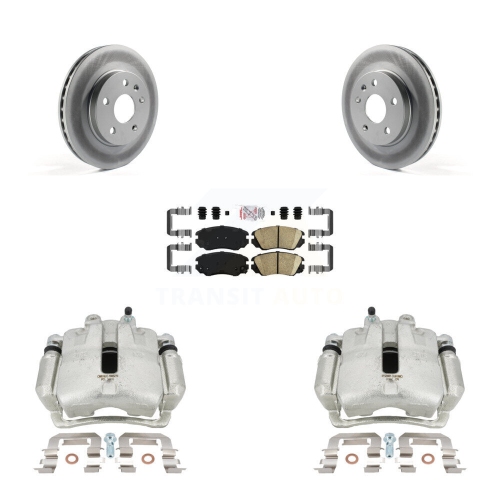 TRANSIT AUTO  Front Brake Caliper Coat Rotor Ceramic Pad Kit for 11 Buick Regal With Solid Rear Rotors Kcg-100432N