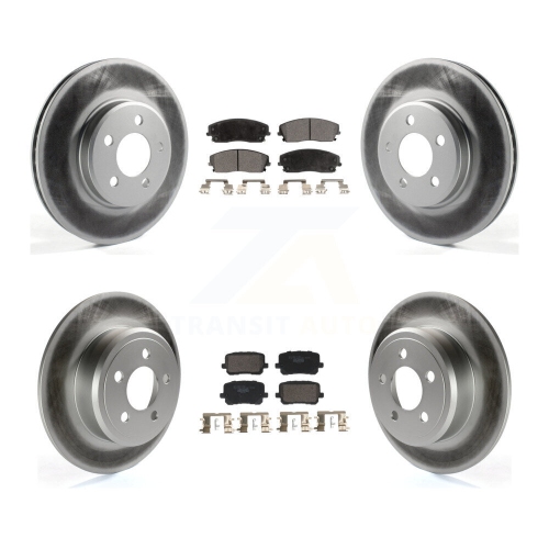 Front Rear Coated Disc Brake Rotor & Ceramic Pad Kit For 2014 Dodge Charger RWD with 3.6L KGT-103176