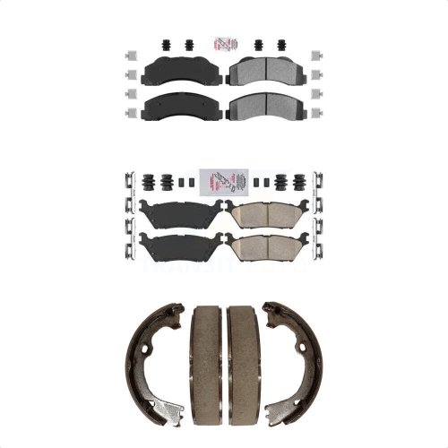 Front Semi-Metallic Rear Ceramic Disc Brake Pads Kit For Ford F-150 KNN-101170