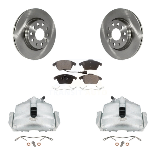 Ensemble de disques d'étrier de frein à disque avant et plaquettes en céramique pour Volkswagen GTI Audi A3 Quattro KC8-100445T