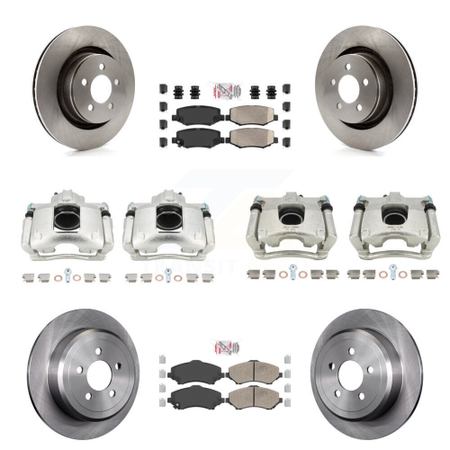 Ensemble de disques d'étrier de frein à disque avant arrière et plaquettes en céramique pour Dodge Nitro KC8-102305N