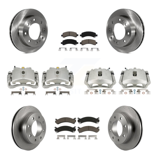 CMX  Front Rear Brake Caliper Rotor And Ceramic Pad Kit (10PC) for Chevrolet Express 2500 Gmc Kc8-101203C