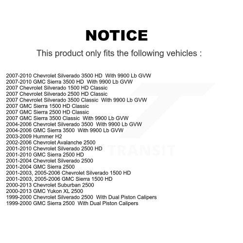 Front Rear Brake Caliper Kit For Chevrolet GMC Sierra 2500 HD Silverado 3500 Classic H2 KBC-100061