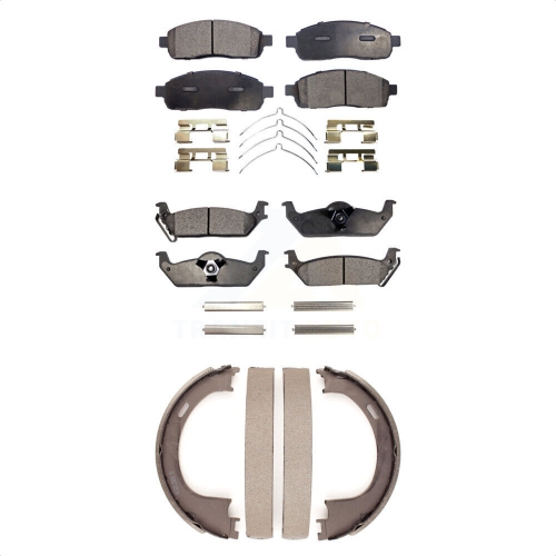 Ensemble plaquettes de frein en céramique et patins de stationnement avant arrière pour Ford F-150 Lincoln Mark LT KTN-100566
