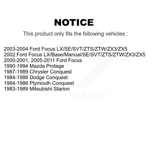 Rear Suspension Sway Bar Link Pair For Ford Focus Mazda 323 Protege Conquest Chrysler KTR-100929