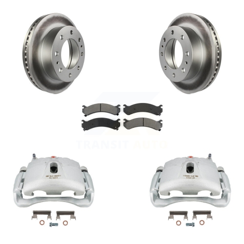TRANSIT AUTO  Front Brake Caliper Coat Rotor Semi-Metallic Pad Kit for Chevrolet Gmc Express 3500 4500 Kcg-100736S
