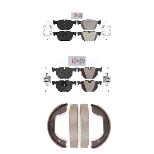 TRANSIT AUTO  Front Rear Semi-Metallic Disc Brake Pads And Parking Shoes Kit for Bmw X5 X6 Knn-100933