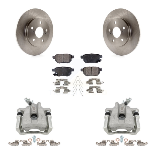 TRANSIT AUTO  Rear Disc Brake Caliper Rotors And Ceramic Pads Kit for Toyota Matrix Kc8-100201T