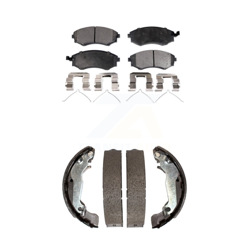 TRANSIT AUTO  Front Rear Ceramic Brake Pads And Drum Shoes Kit for Hyundai Elantra Tiburon Ktn-100132