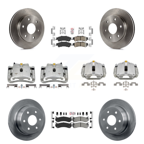 TRANSIT AUTO  Front Rear Brake Caliper Rotor Ameribrakes Pad Kit (10PC) for Chevrolet Gmc Silverado Xl Kc8-102985N
