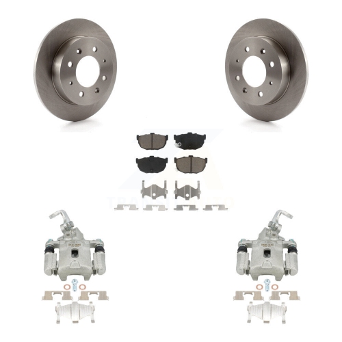 CMX  Rear Disc Brake Caliper Rotors And Ceramic Pads Kit for Kia Spectra Spectra5 Kc8-100642C