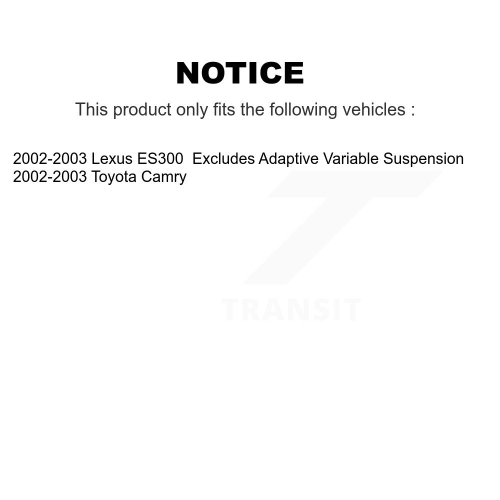 thumbnail image 2 of Jmotorparts 2x Rear Complete Struts Assembly For Lexus ES300 Toyota Camry 2002-2003 2 of 5