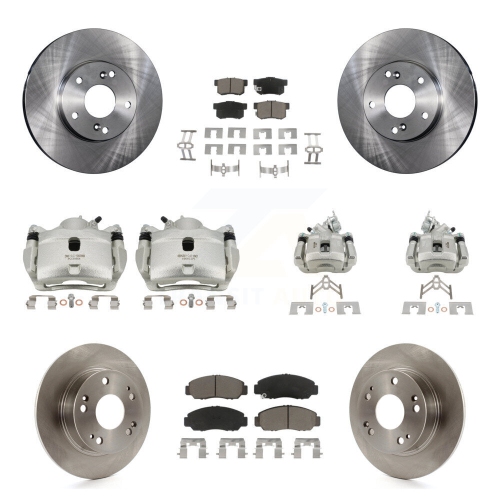 CMX  Front Rear Disc Brake Caliper Rotors And Ceramic Pads Kit (10PC) for Honda Accord Kc8-101030C