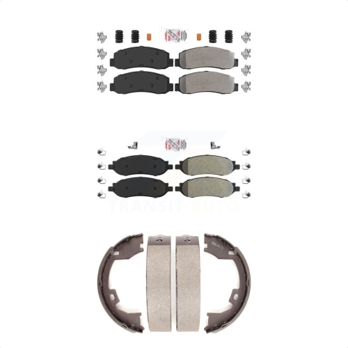 TRANSIT AUTO  Front Rear Semi-Metallic Disc Brake Pads Kit for 2005-2007 Ford F-350 Super Duty F-250 Knn-100358