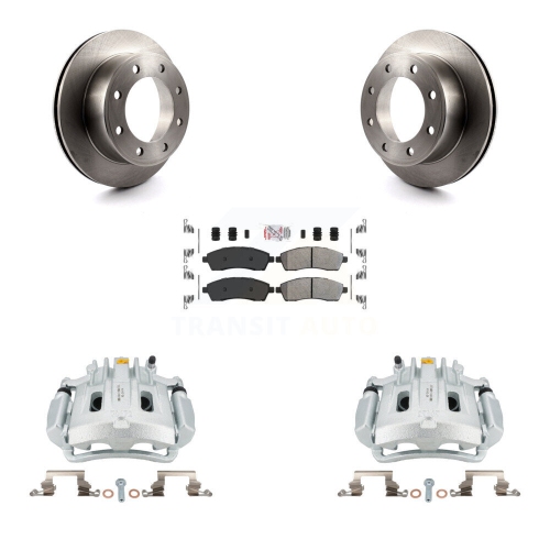 TRANSIT AUTO  Rear Disc Brake Caliper Rotors And Semi-Metallic Pads Kit for Ford Excursion Kc8-100905N
