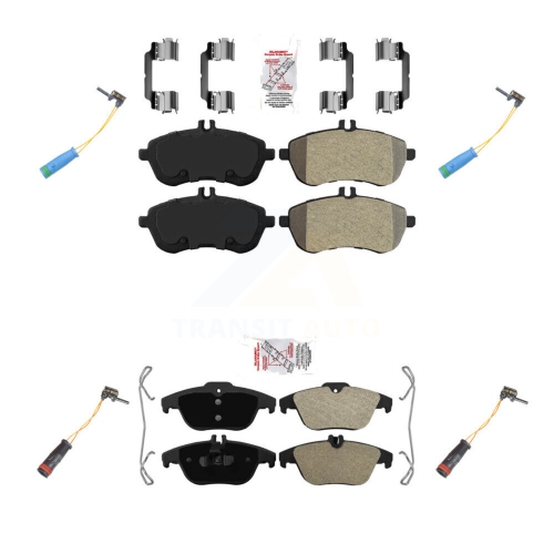 AMERIBRAKES  Front Rear Ceramic Disc Brake Pads And Wear Sensors Kit for 2012 Mercedes-Benz C250 1.8L Knw-100317