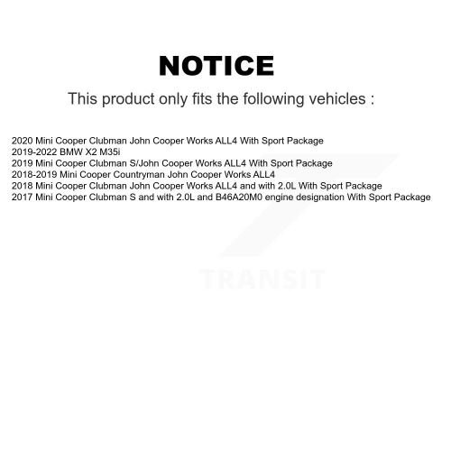 Front Ceramic Brake Pads & Wear Sensor Pair Kit For Mini Cooper Countryman Clubman BMW X2 KCW-101192