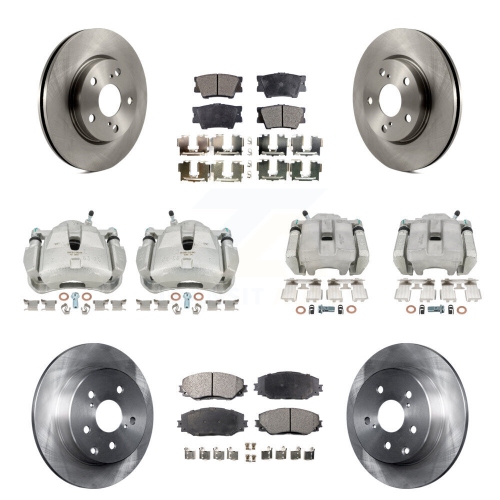 TRANSIT AUTO  Front Rear Disc Brake Caliper Rotors And Ceramic Pads Kit (10PC) for Toyota Rav4 Le Kc8-100993T