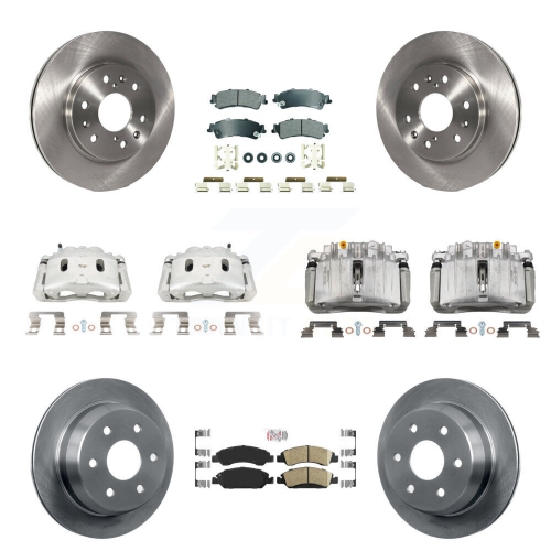 TRANSIT AUTO  Front Rear Disc Brake Caliper Rotors And Ameribrakes Pads Kit (10PC) for Kc8-102979N