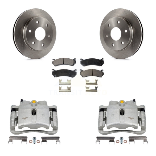 TRANSIT AUTO  Front Brake Caliper Rotors Semi-Metallic Pad Kit for Chevrolet Gmc Silverado 1500 Sierra Kc8-100161P
