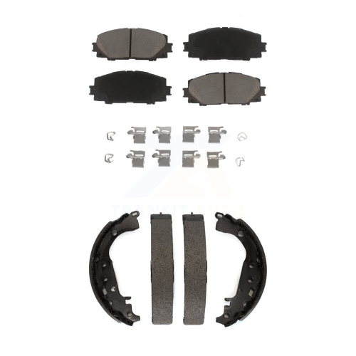 TRANSIT AUTO  Front Rear Ceramic Brake Pads And Drum Shoes Kit for Toyota Yaris Kcn-100331