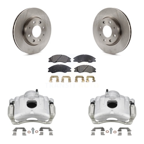 TRANSIT AUTO  Front Disc Brake Caliper Rotors And Semi-Metallic Pads Kit for Kia Spectra Spectra5 Kc8-100008P