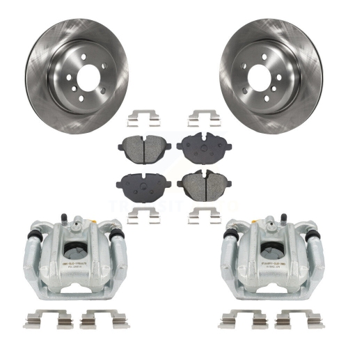 TRANSIT AUTO  Rear Disc Brake Caliper Rotors And Semi-Metallic Pad Kit for Bmw 535I Xdrive 528I 535D 5 Kc8-101332S