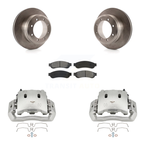 TRANSIT AUTO  Rear Disc Brake Caliper Rotors And Semi-Metallic Pads Kit for Ford F-450 Super Duty Kc8-100471S