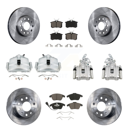 CMX  Front Rear Disc Brake Caliper Rotors And Ceramic Pads Kit (10PC) for Volkswagen Beetle Kc8-100994C