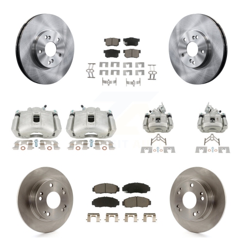 CMX  Front Rear Disc Brake Caliper Rotors & Ceramic Pad Kit (10PC) for Honda Accord Acura Tsx Kc8-101026C