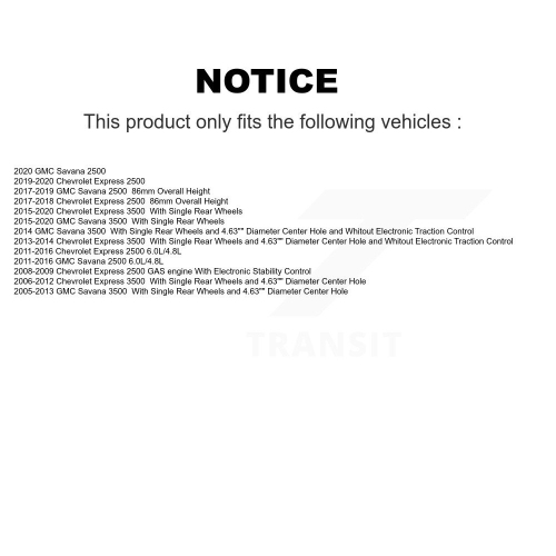 Rear Brake Caliper Coat Rotor Ceramic Pad Kit For GMC Chevrolet Savana 3500 2500 Express KCG-100684N