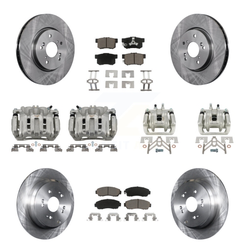 CMX  Front Rear Disc Brake Caliper Rotors And Ceramic Pad Kit (10PC) for Honda Cr-V Acura Rdx Kc8-101058C