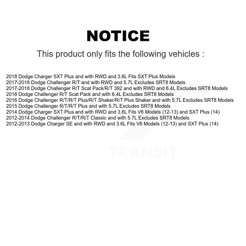 Front Complete Shock Assembly And TQ Link Kit For Dodge Challenger Charger KSS-104158
