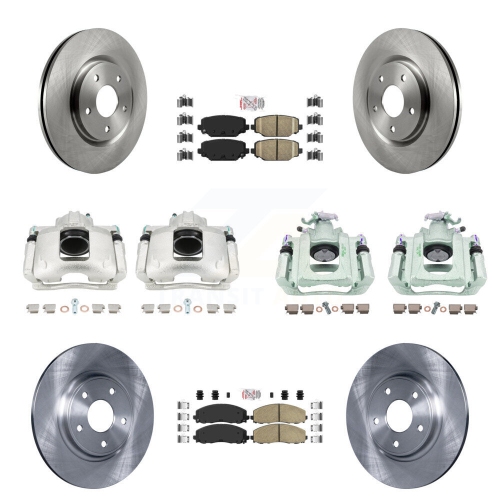TRANSIT AUTO  Front Rear Disc Brake Caliper Rotors And Ceramic Pads Kit (10PC) for Ram C/v Kc8-102601N