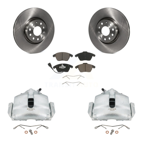 CMX  Front Brake Caliper Rotor Ceramic Pad Kit for Volkswagen Jetta Beetle Gti Audi Eos Cc A3 Kc8-100043C