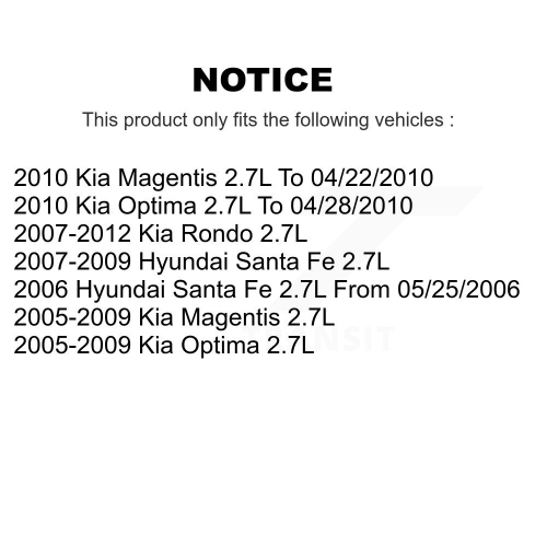 Right Engine Variable Valve Timing Solenoid SEN-2VTS0116 For Hyundai Santa Fe Kia Rondo Optima
