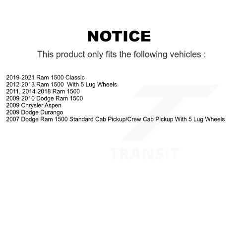 Front Rear Semi-Metallic Brake Pads Parking Shoes Kit For Ram 1500 Classic Dodge Chrysler KFN-100714