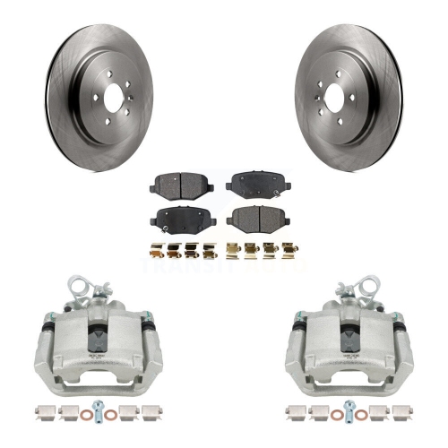 TRANSIT AUTO  Rear Disc Brake Caliper Rotor Ceramic Pad Kit for Ford Explorer Flex Taurus Police Sedan Kc8-100250T