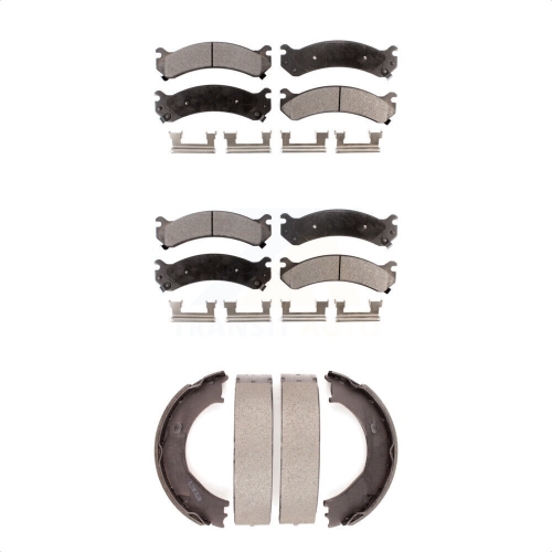 TRANSIT AUTO  Front Rear Semi-Metallic Brake Pads Parking Shoes Kit for Chevrolet Gmc Silverado 3500 HD Kfn-100711
