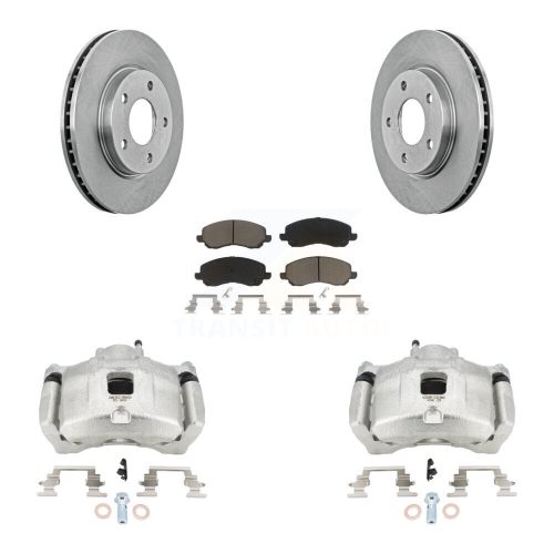 Front Disc Brake Caliper Rotors And Ceramic Pads Kit For Dodge Caliber KC8-100340C