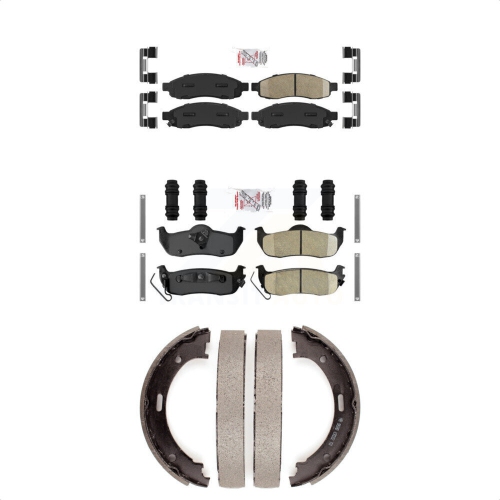 AutoShack Rear Ceramic Brake Pad Kit Driver And Passenger Side Replacement For INFINITI QX56 Nissan Pathfinder Armada 2004-2015 Titan 2005-2015 Armada 2005-2010 Jeep Grand Cherokee 2006-2010 Commander