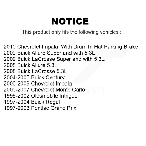 Rear Brake Caliper Rotor Semi-Metallic Pad Kit For Chevrolet Impala Buick LaCrosse Monte KC8-100374P
