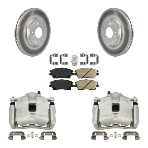 Disques de revêtement d'étrier de frein à disque avant et ensemble de plaquettes en céramique pour Hyundai Tucson Kia Sportage KCG-100343N